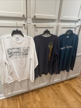 Bundle of 3 Carhartt & Mossy Oak Long Sleeve T-shirts size XL